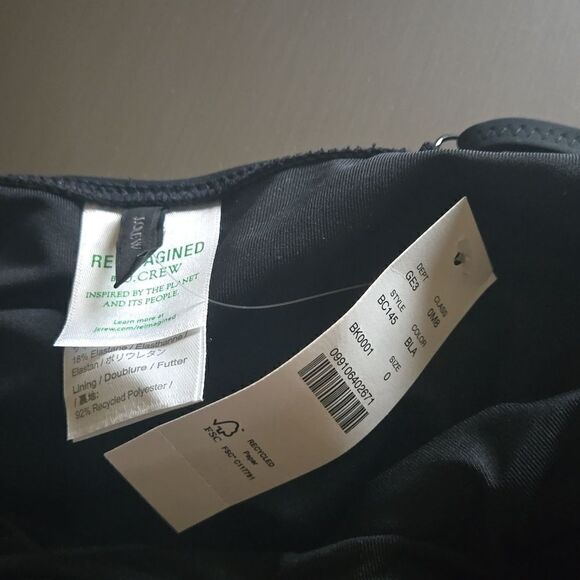 J Crew Deep Plunge Ruffle Swimsuit Black Size 0 NWT - Picture 9 of 13